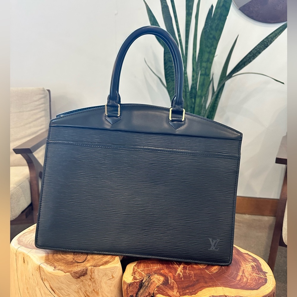 Louis Vuitton Riviera Silver Hardware Bag Black Leather